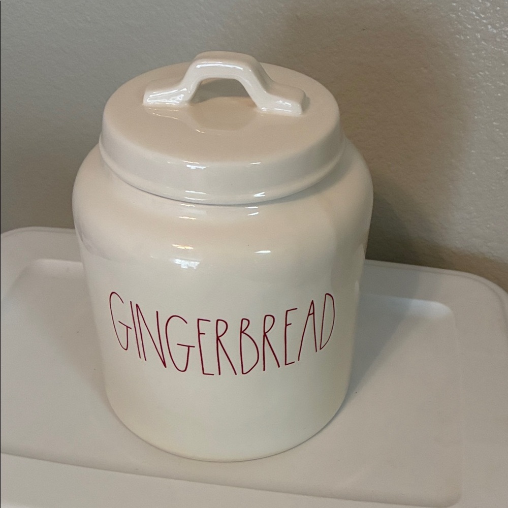 Rae Dunn White Ceramic Gingerbread Jar